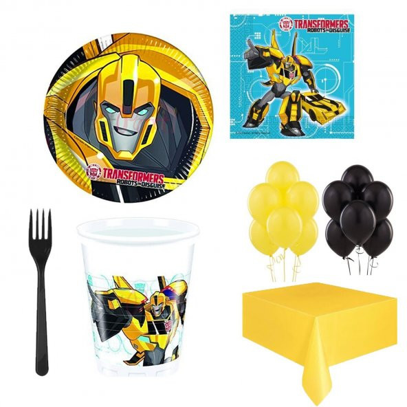 16 Kişilik Transformers Doğum Günü Parti Paketi Bumblebee Konsept