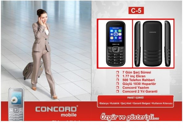 Orjinal Concord Tuşlu Cep Telefonu - Asker Telefonu