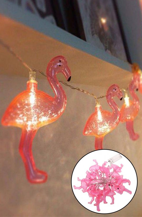 10lu Led Flamingo Işık Zinciri 1,5 Metre