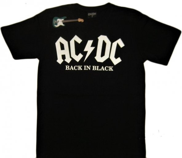 Ac/Dc Siyah Erkek Tişört-Back in Black