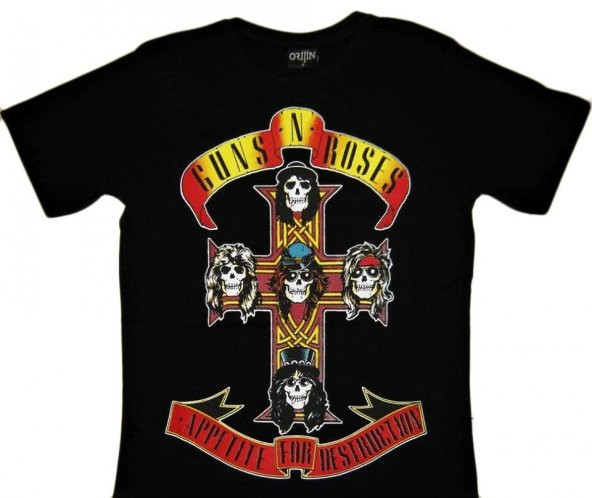 Guns n Roses Siyah Erkek Tişört-Appetite For Destruction