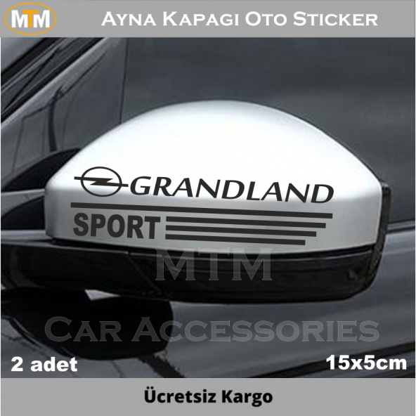 Opel Grandland Ayna Oto Sticker (2 Adet)