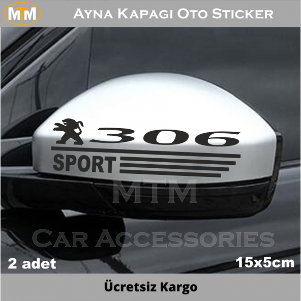 Peugeot 306 Ayna Oto Sticker (2 Adet)