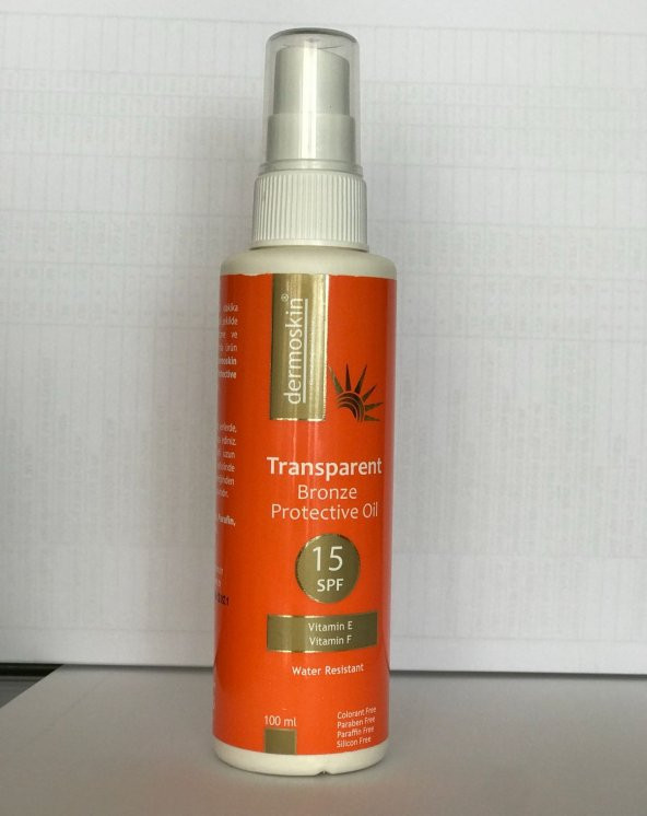 Dermoskin Transparent Bronze Protective Oil SPF15 100ML(KUTUSUZ )
