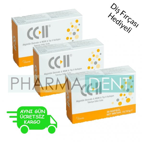 CC-II Tip 2 Kollajen 30 kapsül 3 ADET / Diş fırçası hediyeli