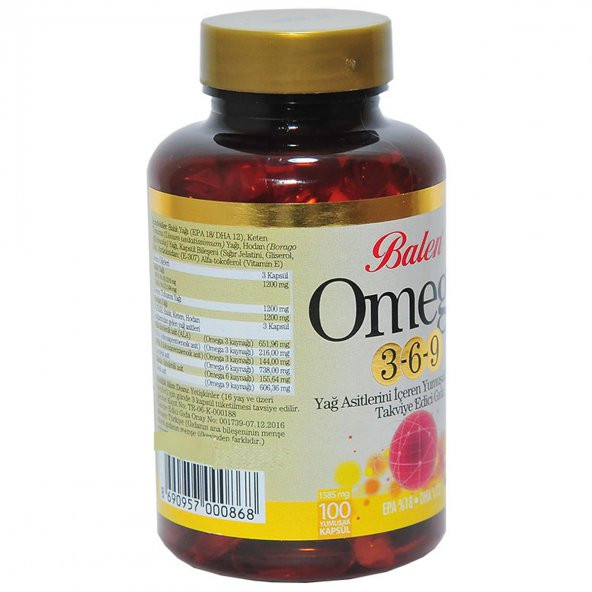 Balen Omega 3-6-9 1585 Mg x 100 Yumuşak Kapsül - 3
