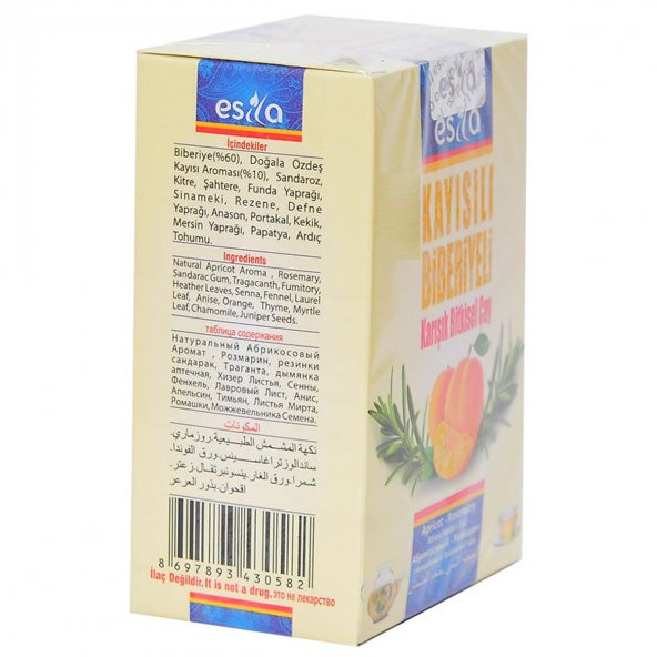 Esila Kayısılı Biberiyeli Karışık Bitkisel Çay 45 Süzen Poşet - 3