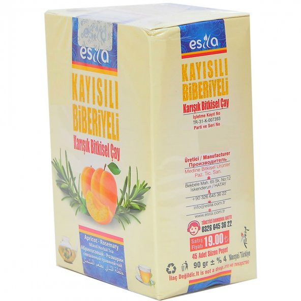 Esila Kayısılı Biberiyeli Karışık Bitkisel Çay 45 Süzen Poşet - 5