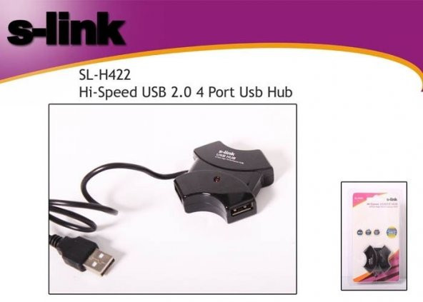 S-LINK 4 Port Usb 2.0 Hub SL-H422