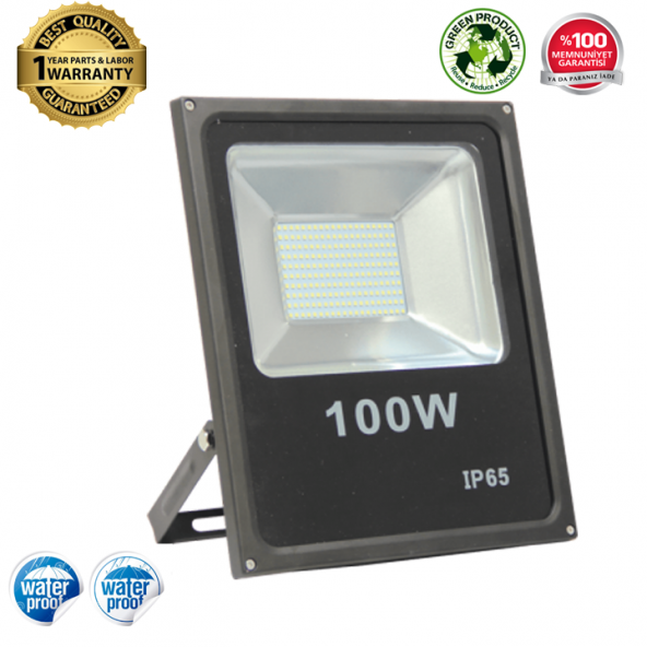 100W Slim LED Projektör Beyaz