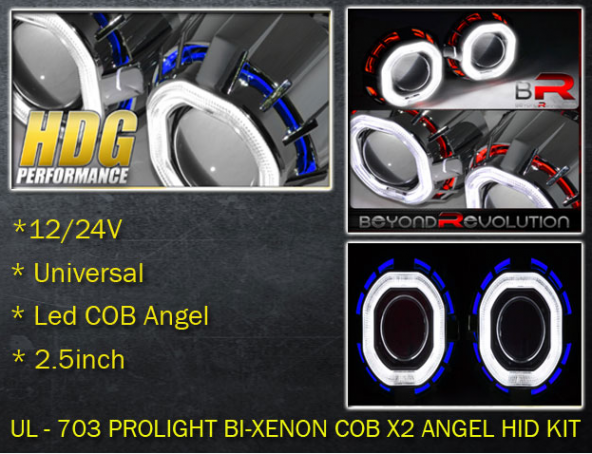 Universal Çift Angel Bi Xenon Kare Beyaz Mavi Işık Far Mercek Set