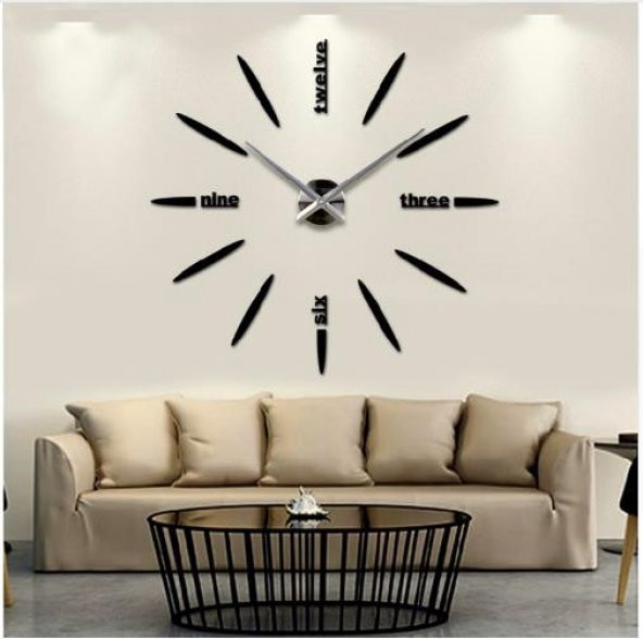 3D BÜYÜK DUVAR SAATİ FARKLI TASARIM ZENGİN GÖRÜNÜM OFİS EV DEV SA - 8