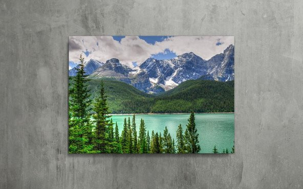 Yeşil Göl Manzarası Kanvas Tablo