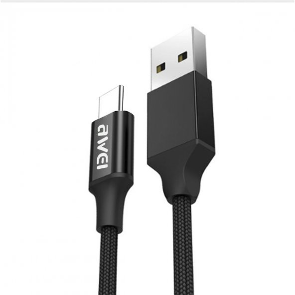 Awei Micro USB Hızlı Şarj ve USB Kablo Kırılmaz 1Mt CL-50 Siyah