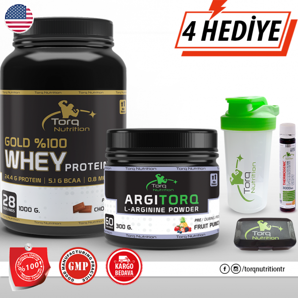 Torq Nutrition Gold Whey Protein Tozu 1000 Gr + ARGITORQ L-Arginine Powder 300 Gr