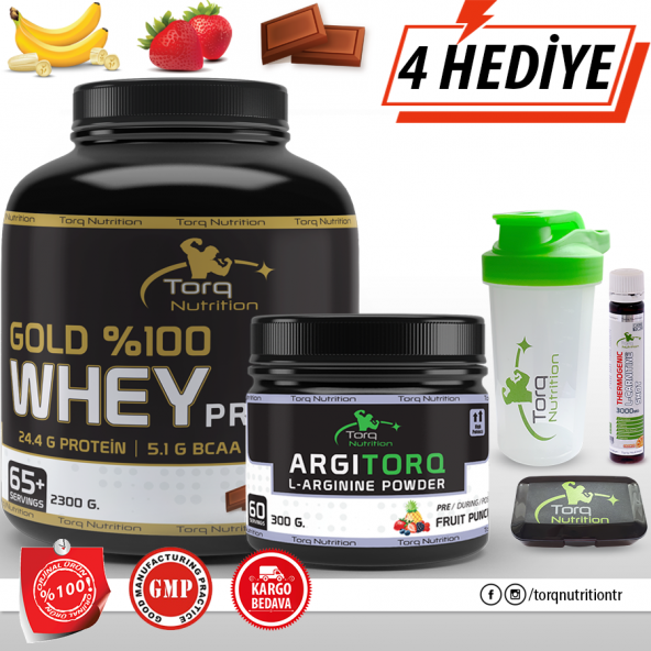 Torq Nutrition Gold Whey Protein Tozu 2300 Gr + ARGITORQ L-Arginine Powder 300 Gr