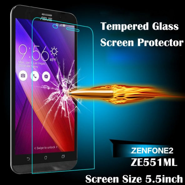 Asus Zenfone 2 ZE551ML Ekran Koruyucu Temperli Cam Kırılmaz