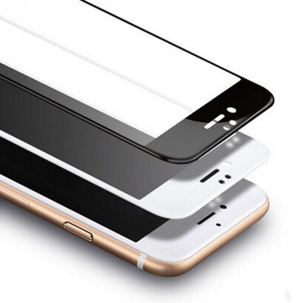 iPhone 7 Plus Kırılmaz Ekran Koruyucu Kavisli Cam 5D Renkli