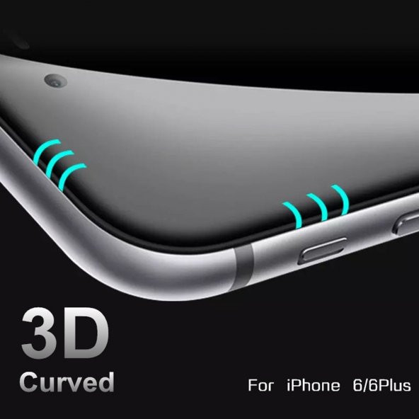 iPhone 6 6S Ekran Koruyucu Kavisli 5D Cam Tam Kapatan Renkli