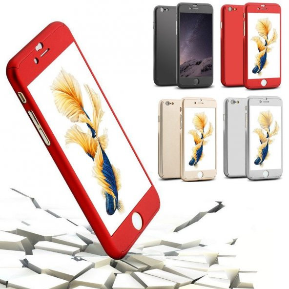 iPhone 8 Plus Kılıf 360 Derece Tam Koruma Full Body Kırılmaz Cam - 12