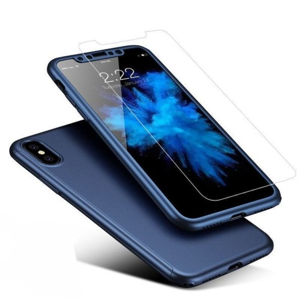 iPhone X XS Kılıf 360 Derece Tam Koruma Full Body Kırılmaz Camlı - 5