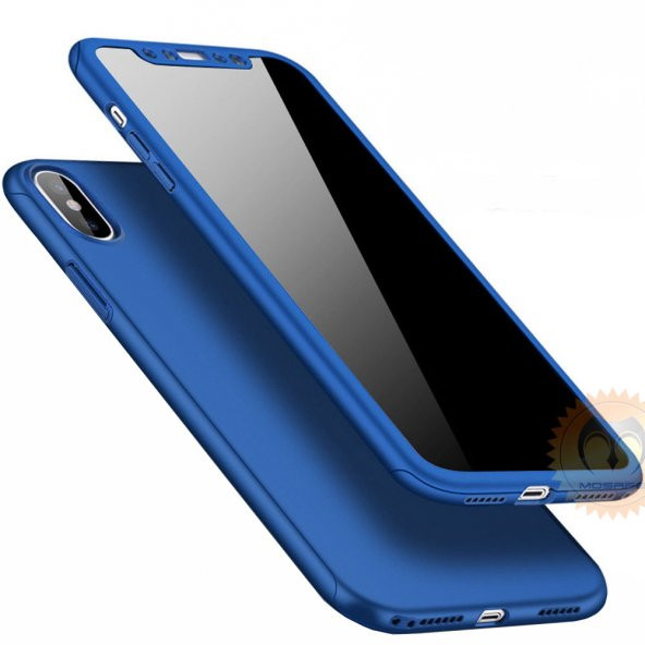 iPhone X XS Kılıf 360 Derece Tam Koruma Full Body Kırılmaz Camlı - 11