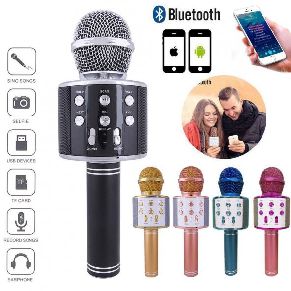 Sihirli Karaoke Mikrofon Bluetooth Sd Card Mikrofonu - 11