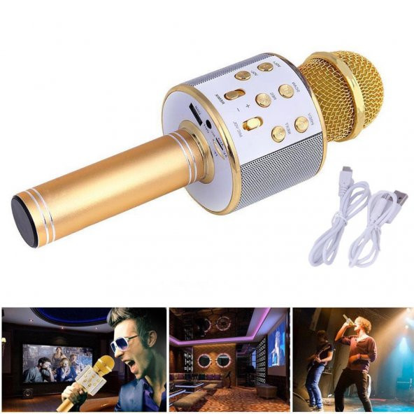 Sihirli Karaoke Bluetooth Mikrofon Sd Card Mikrofonu - 3
