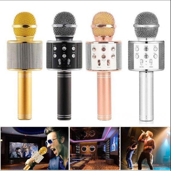 Sihirli Karaoke Mikrofon Bluetooth Sd Card Mikrofonu