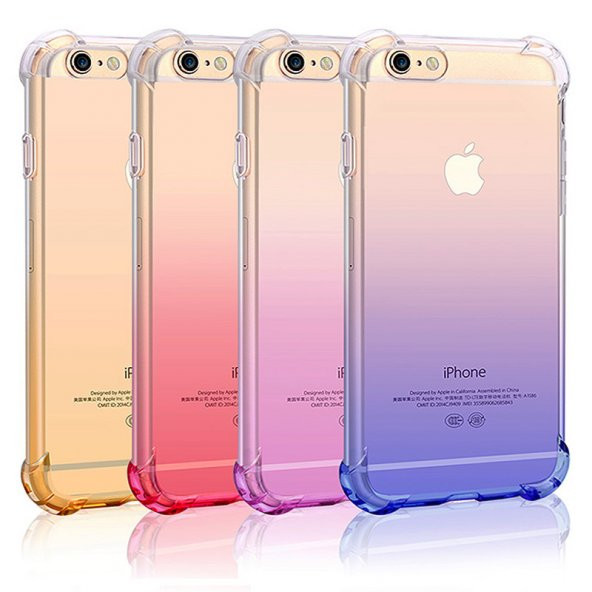 iPhone 7 Plus Kılıf Rainbow Silikon Kırılmaz Cam Hediye