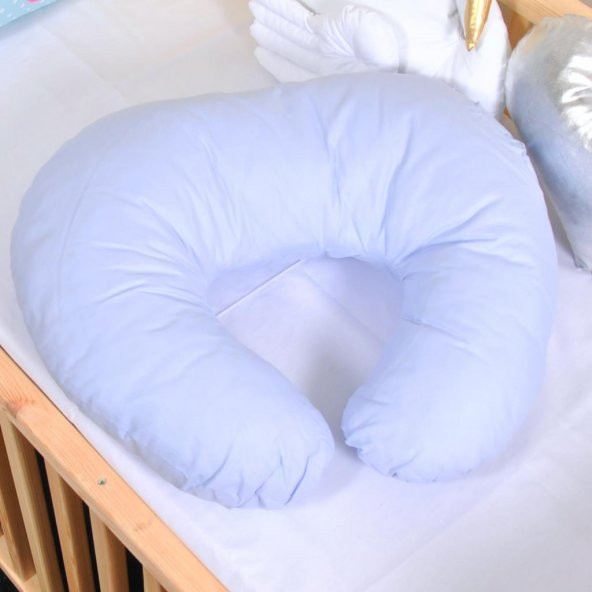 Bebek Emzirme Yastığı Destek Oturma Yastığı Minderi Ana Kucağı Mavi