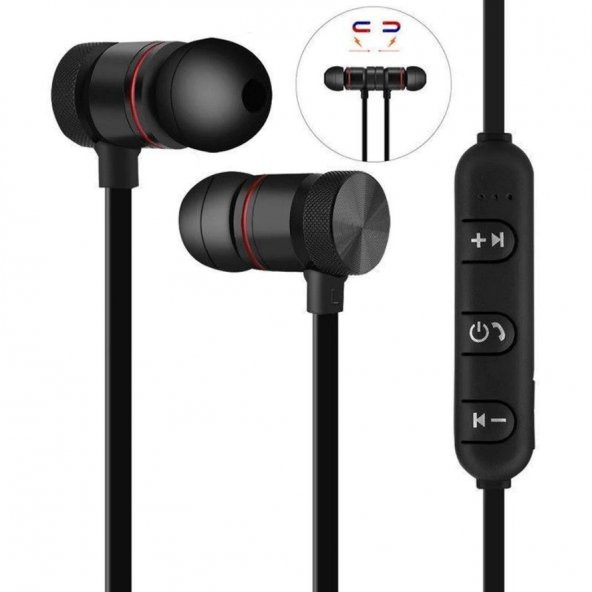 Ios Android Sport Mıknatıslı Kablosuz Bluetooth Kulaklık Stereo - 11