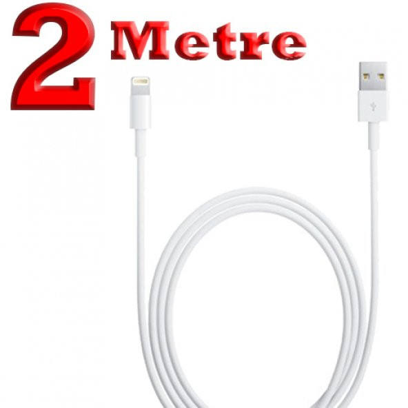 iPhone 5 6 7 8 Plus X iPad Lightning Usb Şarj Data Kablo 2 Metre