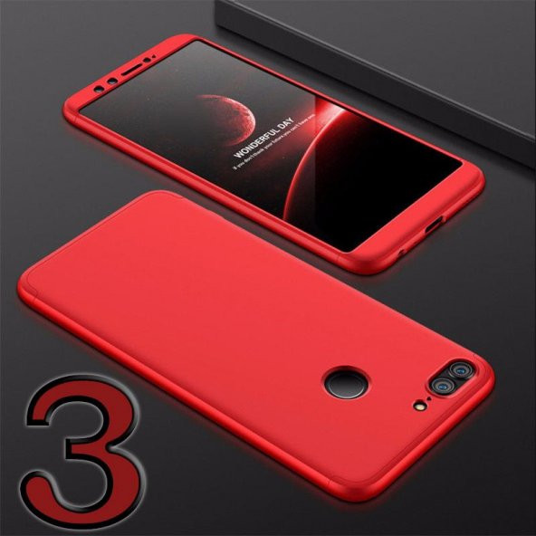 Huawei P20 Lite Kılıf 360 Derece Tam Koruma Kırılmaz Cam Hediye - 12