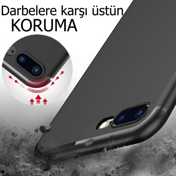 iPhone 8 Kılıf Tıpalı Şarj Giriş Tıpası Kamera Korumalı - 6