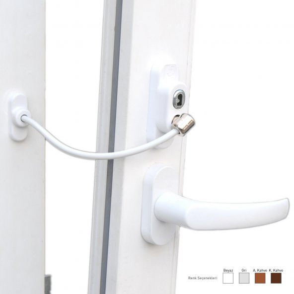 Anahtarlı Pvc Pencere Emniyet Kilidi (50 li)-Beyaz