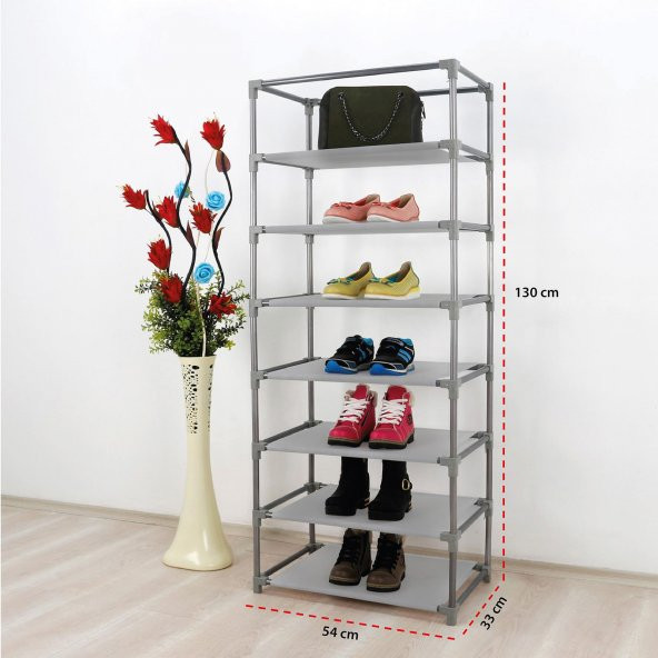 Prado 7 Raflı Çelik Profilli Bez Dolap, Ayakkabılık Tema İstanbul - 4