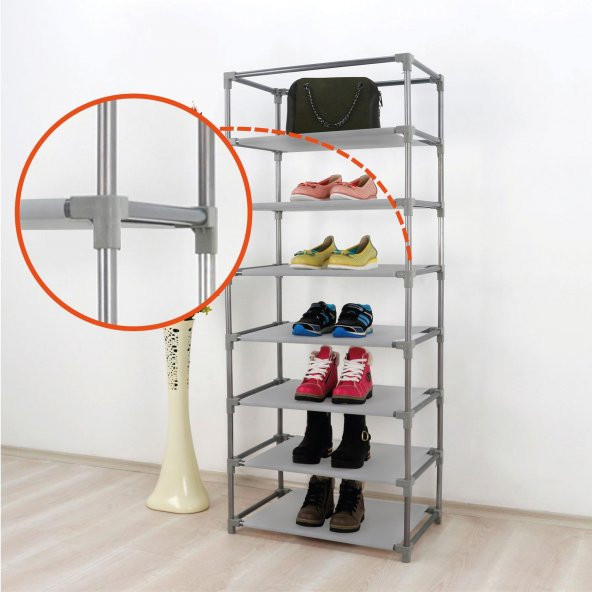 Prado 7 Raflı Çelik Profilli Bez Dolap, Ayakkabılık Tema İstanbul - 5