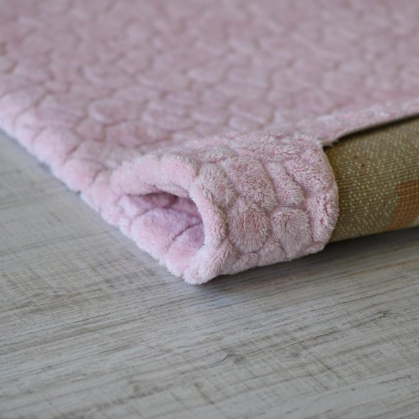 Prado Wellsoft Kumaş Halı Örtüsü Crack Pembe 160x235 - 2