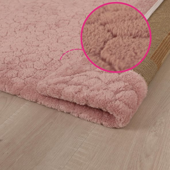 Prado Wellsoft Kumaş Halı Örtüsü Crack Pembe 170x270 - 2