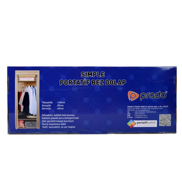 Prado Simple Portatif Çelik Profilli Bez Dolap - 6