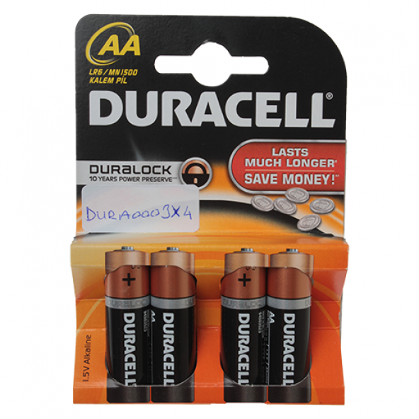 Duracell LR6/MN1500 AA 1.5V Kalem Pil 4 Adet