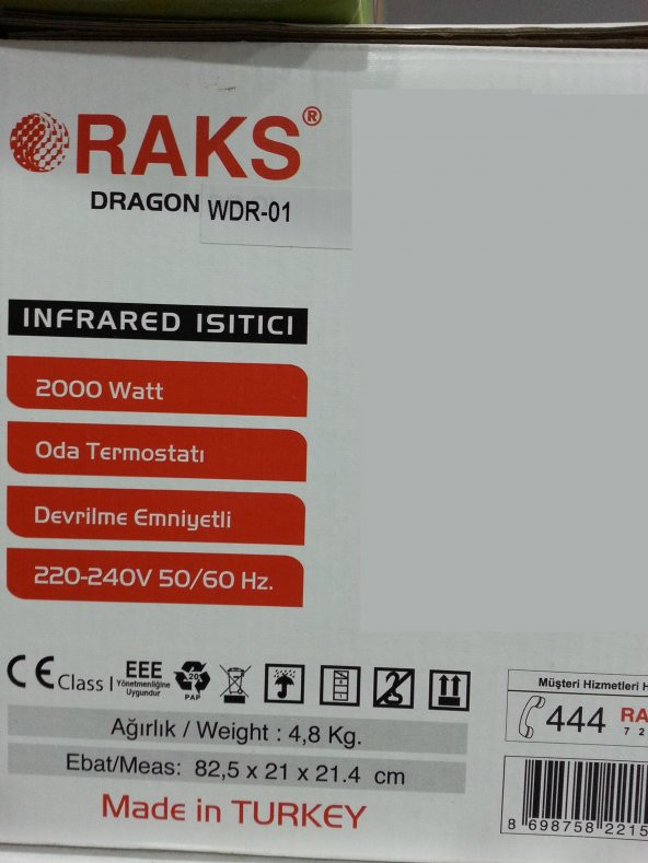 Raks Dragon DR-01 2000 W Infrared Isıtıcı