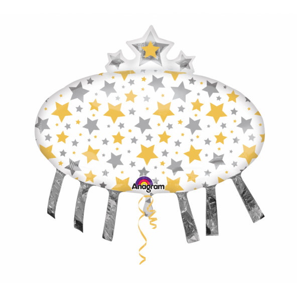 1 adet Kikajoy Yıldızlı Uzay Mekiği Folyo Balon 81 x 78 cm