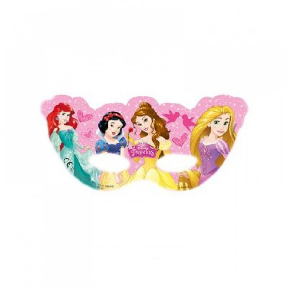 6 adet Kikajoy Disney Düşler Prensesi Partisi Karton Maske 6lı
