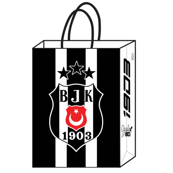 Beşiktaş Büküm Saplı Çanta 12 adet 18 x 24 cm