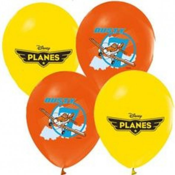 100 adet Çift Taraflı Planes Baskılı Balon