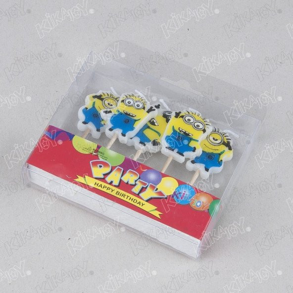 Kikajoy 5 adet Minion Rush Çılgın Hırsız Kürdan Mum