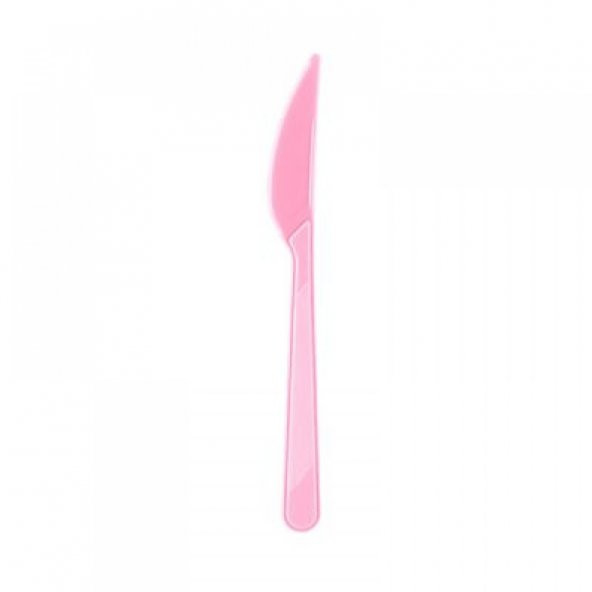 Kikajoy 25er adet Pembe Plastik Çatal, Plastik Kaşık, Plastik Bıçak - 3