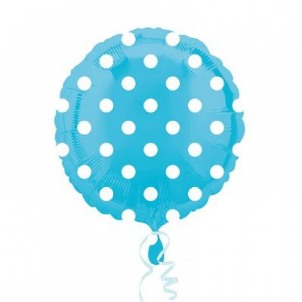 Mavi Üzeri Beyaz Puanlı Folyo Balon 2li